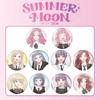 ILLIT "SUNNER MOON" Cartoon Mirror Keychain Tinplate Badge Gift
