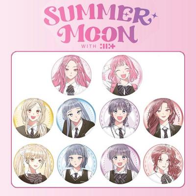 ILLIT "SUNNER MOON" Cartoon Mirror Keychain Tinplate Badge Gift