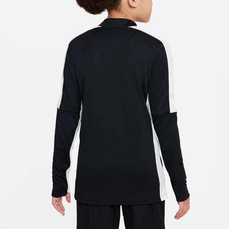 Nike Dri-FIT Color Block Logo Football Training Long Sleeve T-Shirt Kids Tops Black DR1356-010