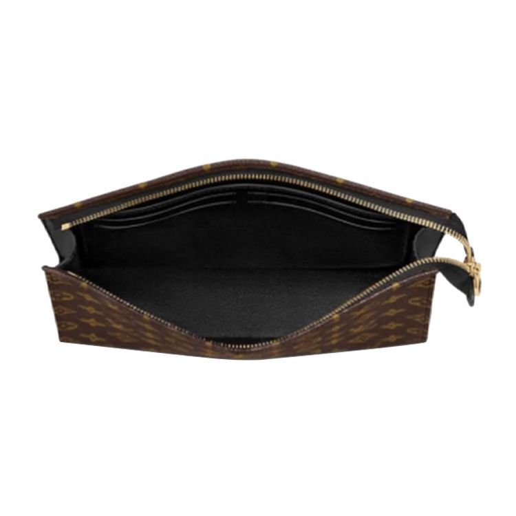 Louis Vuitton Poche Toilette 26 Kulturtasche Klassisches Monogramm-Design Beschichtetes Canvas Mit Lederbesatz Unisex Kulturtasche Braun M46037