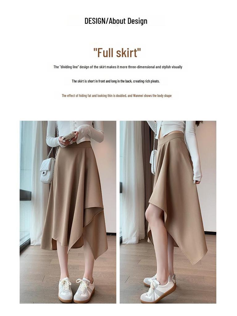 Plus Size High Waist A-Line Mid-Length Summer Skirt for Women