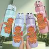 1PC Gingerbread Girl Cookie Figure 750ml Color Plastic Sports Water Bottle Leakproof Flip Straw Lid Suitable for Sports Office Home Use