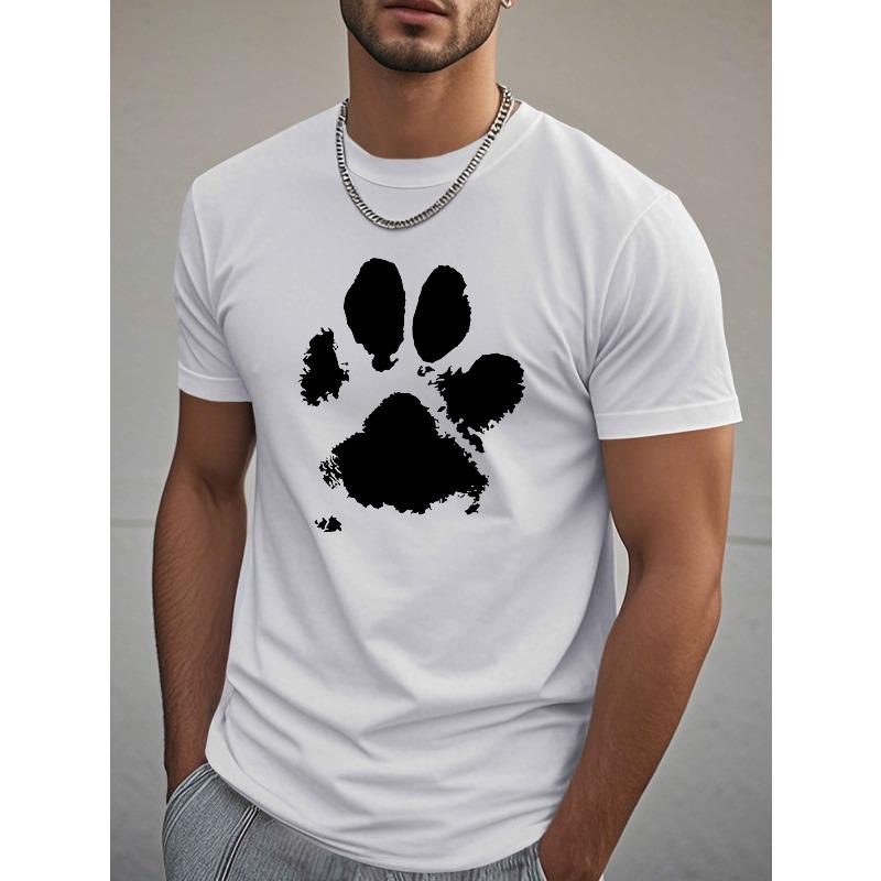 Dog Paw Minimalist Crinkle Plus Size Men's T-Shirt, PLUS SIZE