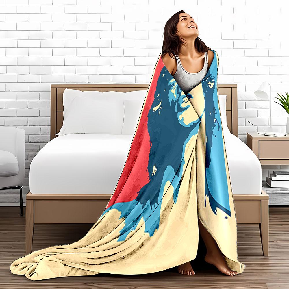 Retro Pop Art Portrait Blanket for All Seasons Blanket Lunch Break Throw Gift