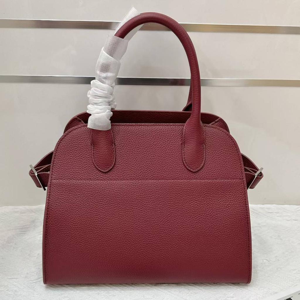 Lychee Patterned Top Layer Cowhide Tote Bag Genuine Leather Handbag Fashionable And Casual Large Capacity Women's Bag+single Shoulder Crossbody Bag