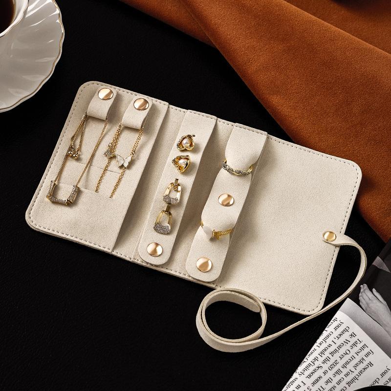 Portable Multifunctional Jewelry Bag Earring Ring Jewelry Storage Bag белый