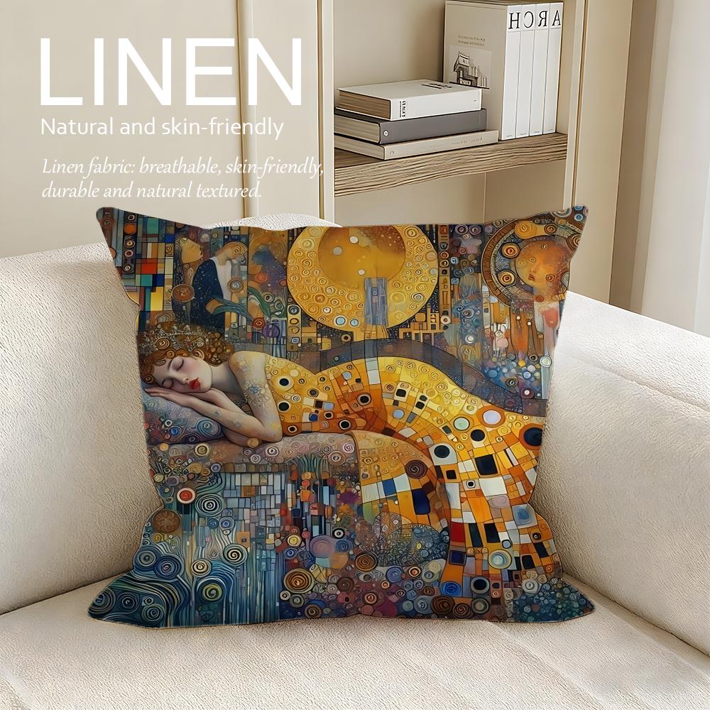 Artist Gustav Klimt Cushion Cover Pillowcase Set Pcs X X Breathable Washable Sofa Cushion Cover