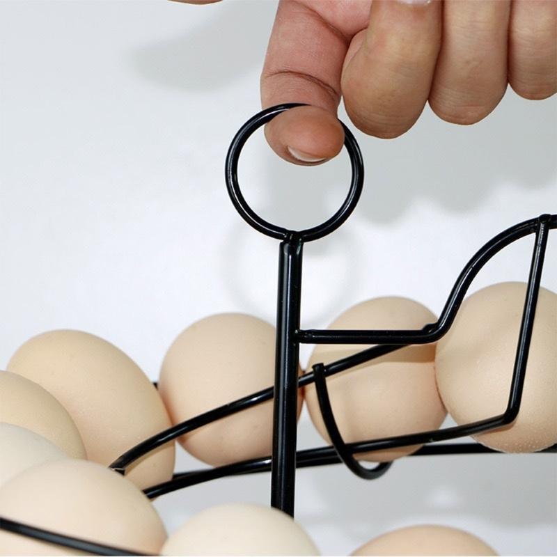 Helical Eggs Rack with Space Saving Design Holds 36 Eggs Includes Storage Box for Organized Refrigerator and Easy Kitchen Access