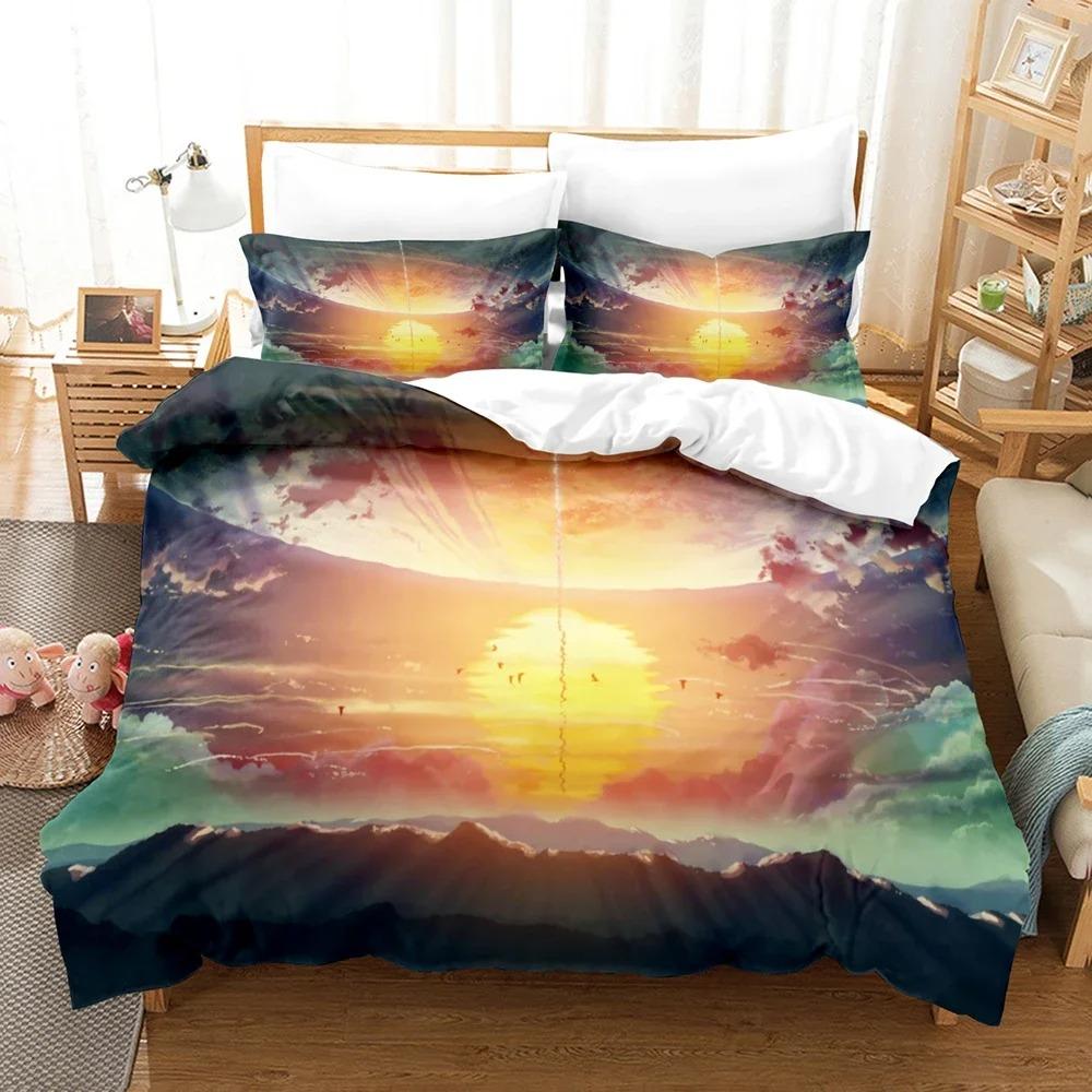 3D Anime 5 Centimeters Per Second Bedding Set Duvet Cover Pillowcase Twin Full Queen King Size Japan