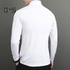 Men's Sports Shirts Stand Collar Half Zip Sweatshirt Solid Color Slim Fit Long Sleeve Pullover Shirt for Autumn Winter Casual Wear
