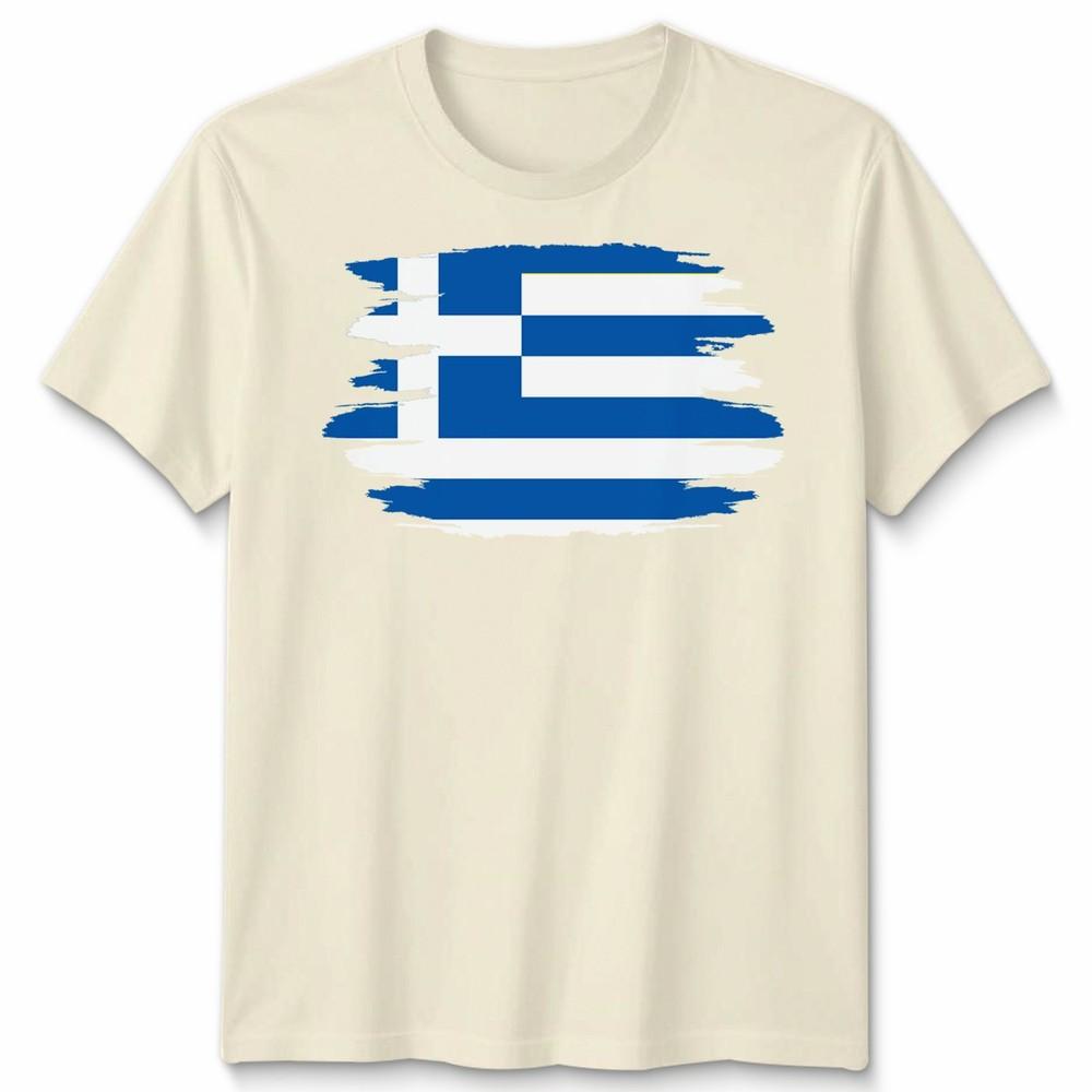 Gescheurde Griekse Vlag Unisex T-shirt Griekse Trots Verweerd Ontwerp Grafische Tee
