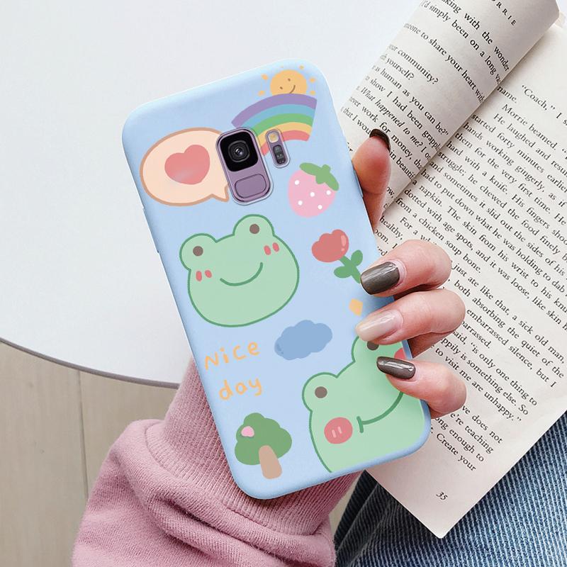 For Samsung Galaxy S9 S 9 Plus Cover Cute Cartoons Heart Cat Soft Silicone Shockproof Phone Case For Samsung S9 S9+ Funda Bumper