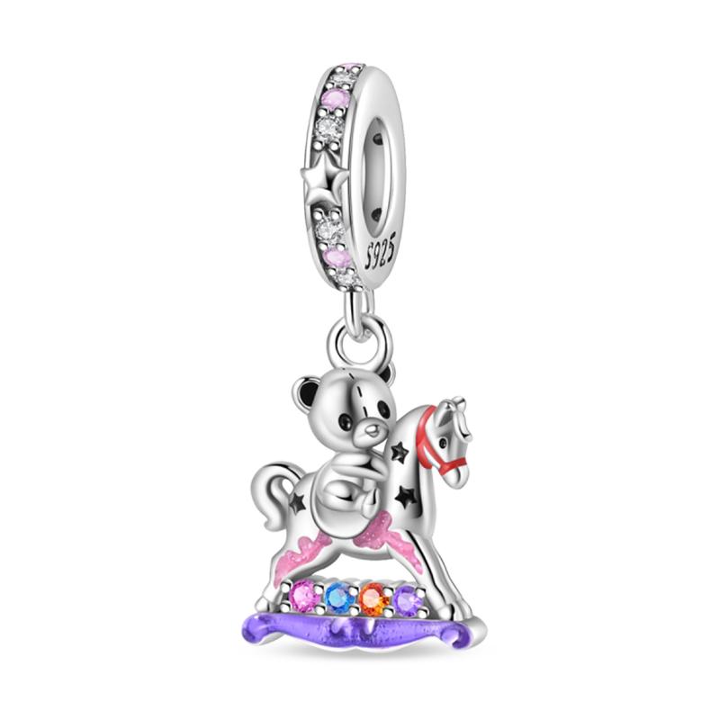 Fun Copper Magic Hat Card Graffiti Amusement Park Circus Charms Beads Fit Pan Original Bracelets Diy Fine Jewelry