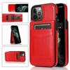 Suitable for iPhone 17 phone case, Apple 16E crazy horse pattern solid color card slot stand anti-drop phone protective case