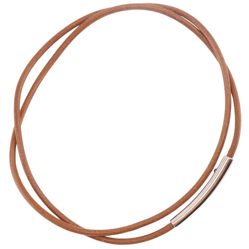 HERMES belt Double winding Brown leather/metallic Women Used