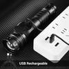 Most Powerful LED Flashlight White Laser Tactical Flash Light USB Rechargeable Zoom Torch Long Range Lamp Camping Lantern