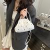 Women Vibrant Floral Small Shoulder Bag Summer Minimalist Pleated Shell Crossbody Bag for Daily Commute & Casual Outings AVE