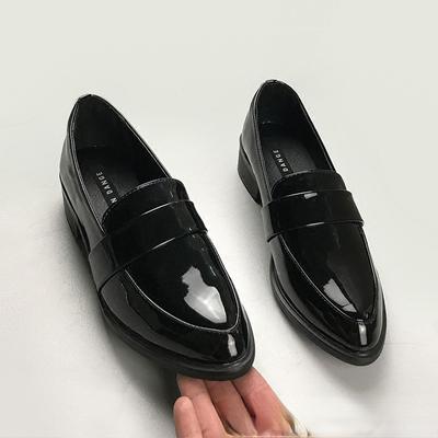 Women Shoes Spring Autumn Black Pointed British Style Shoes Loafers Shoes Single Shoes Vulcanize Shoes