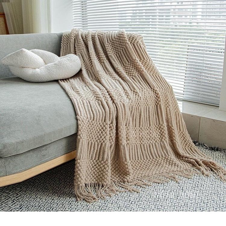 G5Zins Nordic Luxury Wool Blanket Shawl - Light Air Conditioning Throw, Sofa & Office Nap Cape.