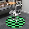 Checkerboard Pattern,Green Black Squares Chair Mat Round Rug Office Carpet, Machine Washable, Non Slip, Suitable for Living Rooms, Bedrooms