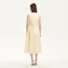 VEROMODA V-Neck Pleated Cotton A-Line Midi Dress