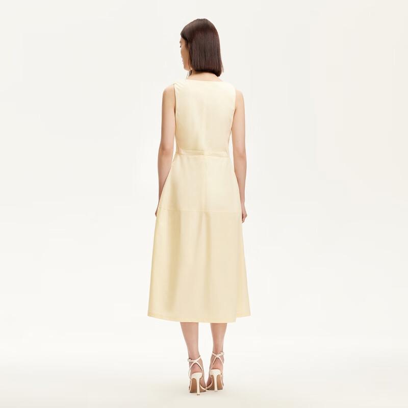 VEROMODA V-Neck Pleated Cotton A-Line Midi Dress