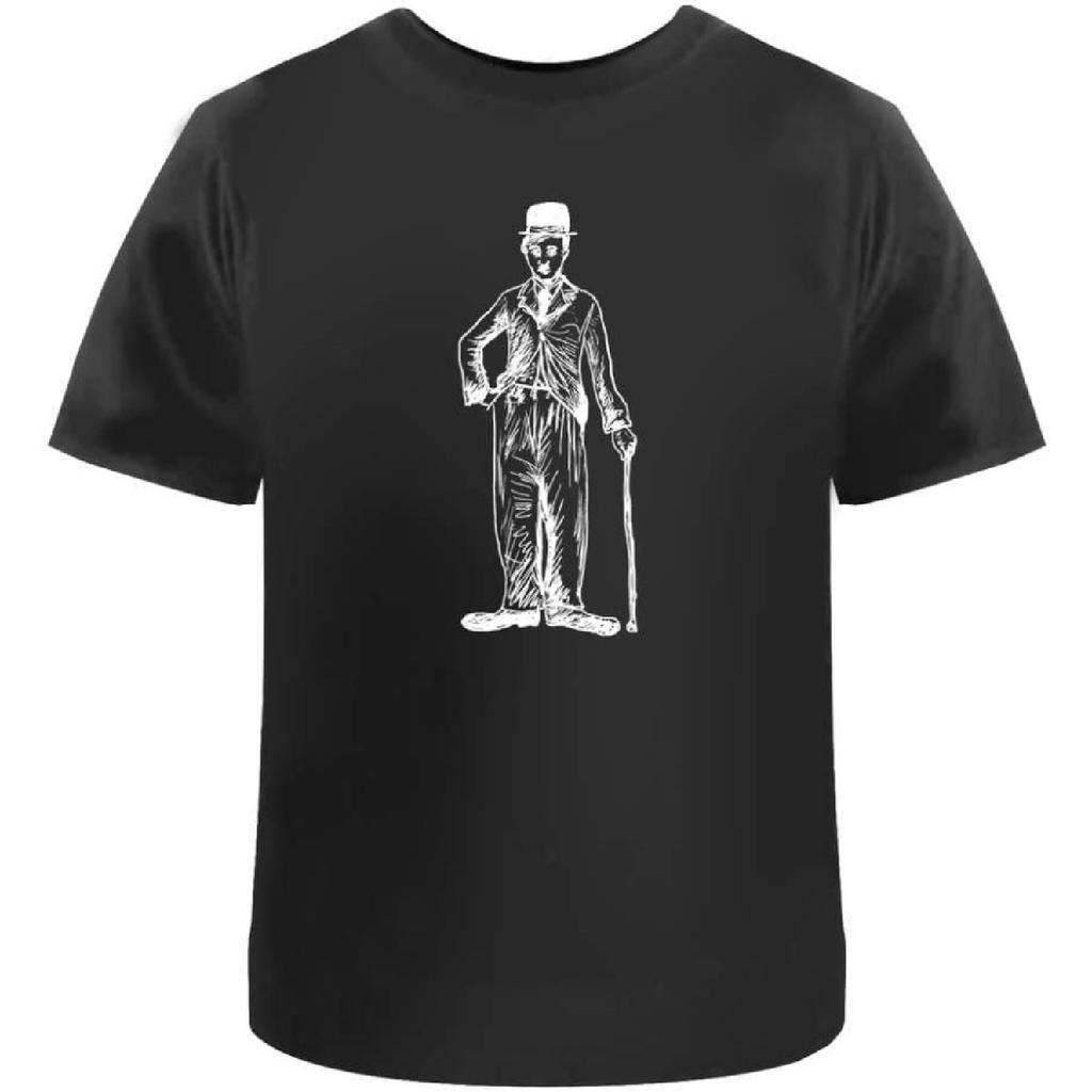 T-shirt in Cotone Azeeda 'Charlie Chaplin' da Uomo/Donna (TA009370)