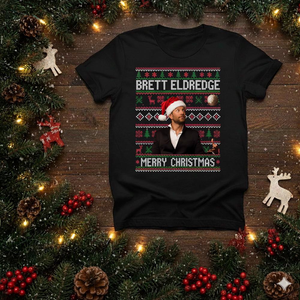 

Merry Christmas Brett Eldredge Black Color Full Size Shirt BT2043 Unisex T-Shirt XXXXL