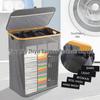 Large-Capacity Bamboo Laundry Hamper with Classification Labels and Lid