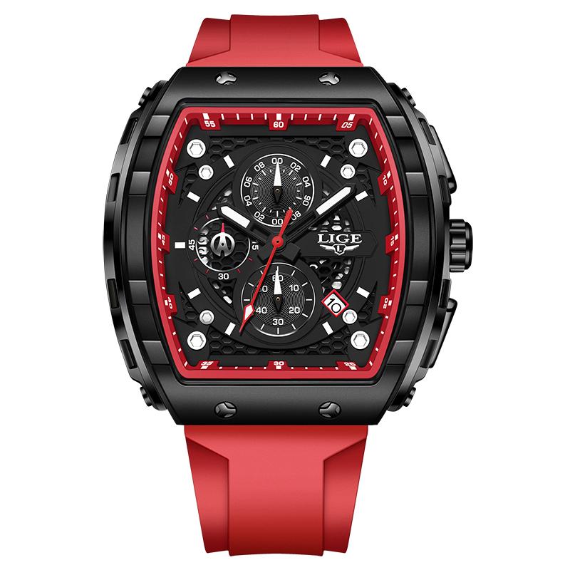 Men Watch Fashion Business Watch Men Square Black Silicone Luminous Waterproof Quartz Wrist Watches For Men Montre Homme