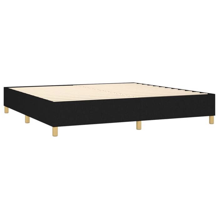 Sommier à lattes avec matelas - Maison Exclusive - 200x200 cm - Tête de lit réglable - Noir