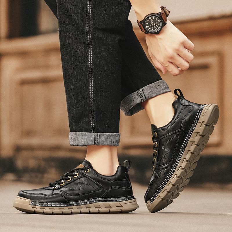 Prodyšné Retro Kožené Outdoorové Boty Měkké Pohodlné Odolné proti Opotřebení Pánské Designové Boty Tenisky Nové Pánské Ležérní Boty Vysoká Kvalita
