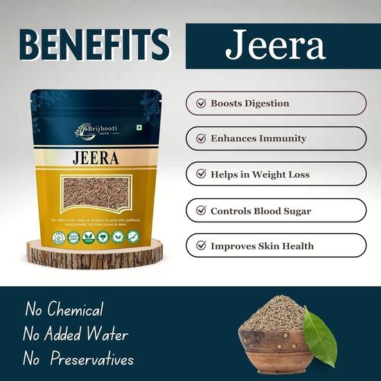 Brijbooti Jeera - 50 g - Ganze Kreuzkümmelsamen - Cuminum Cyminum - Frisches natürliches Jeera - Jeerakam - Kreuzkümmel