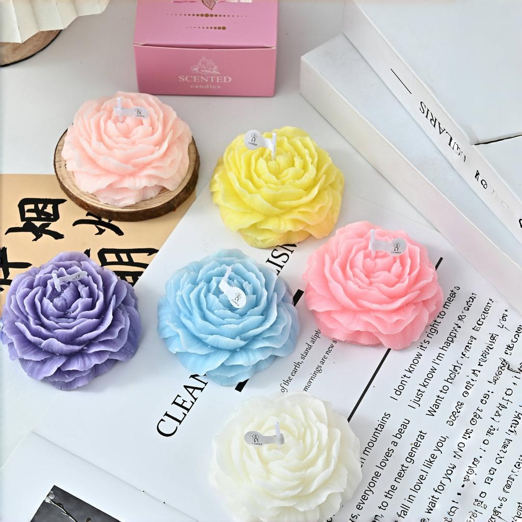 Creative Peony Flowers Aromatherapy Candle Flower Shape Souvenir Gift Ornaments Mother's Day Women's Day Gift
