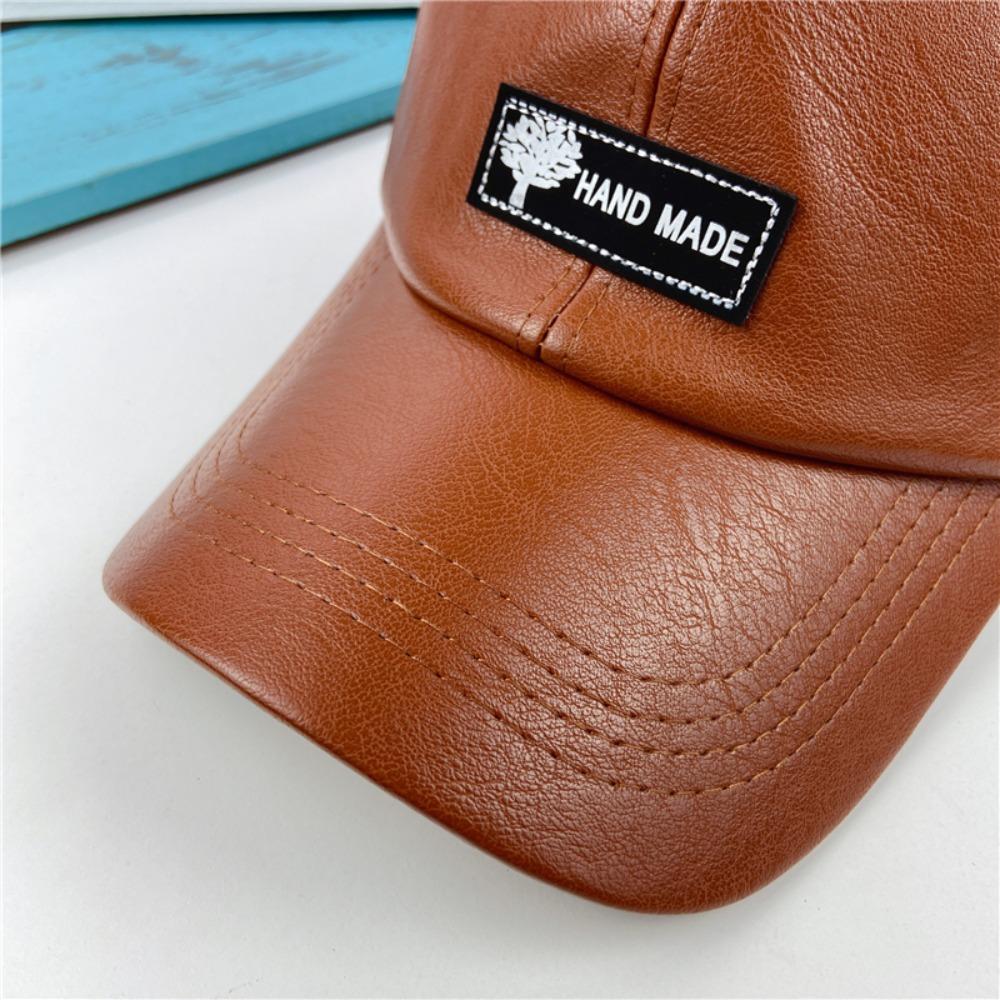 PU Leather Pilot Glasses Hat Personality Baseball Cap Cool Sunhat  Unisex