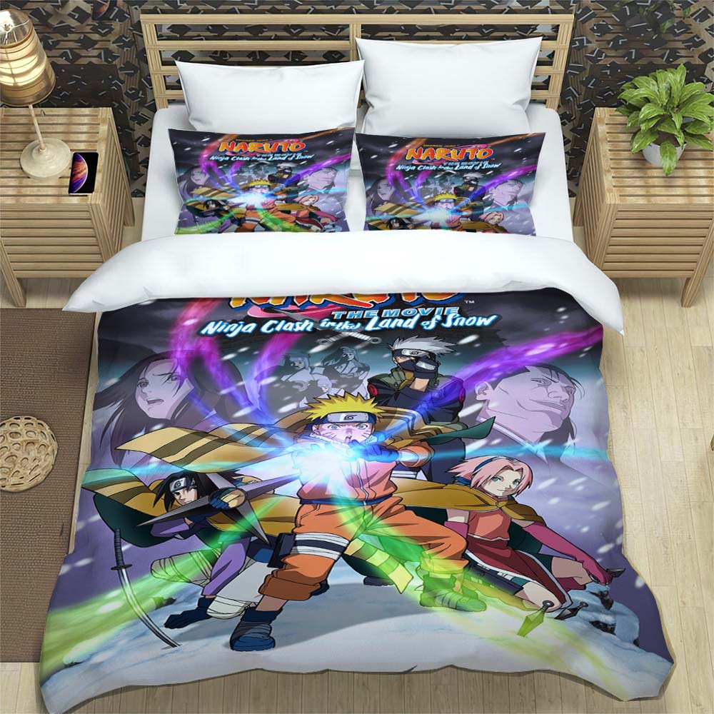 Naruto Pattern Quilt Cover With Pillowcases 3D Digital Printed Bedding Set Twin Full Queen King Children'S Gift