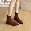 French Retro  Ankle Boots for Women 2026 Autumn New Style Pointed Toe Rear Zipper Design Thick Heel Ankle Boots Sizes