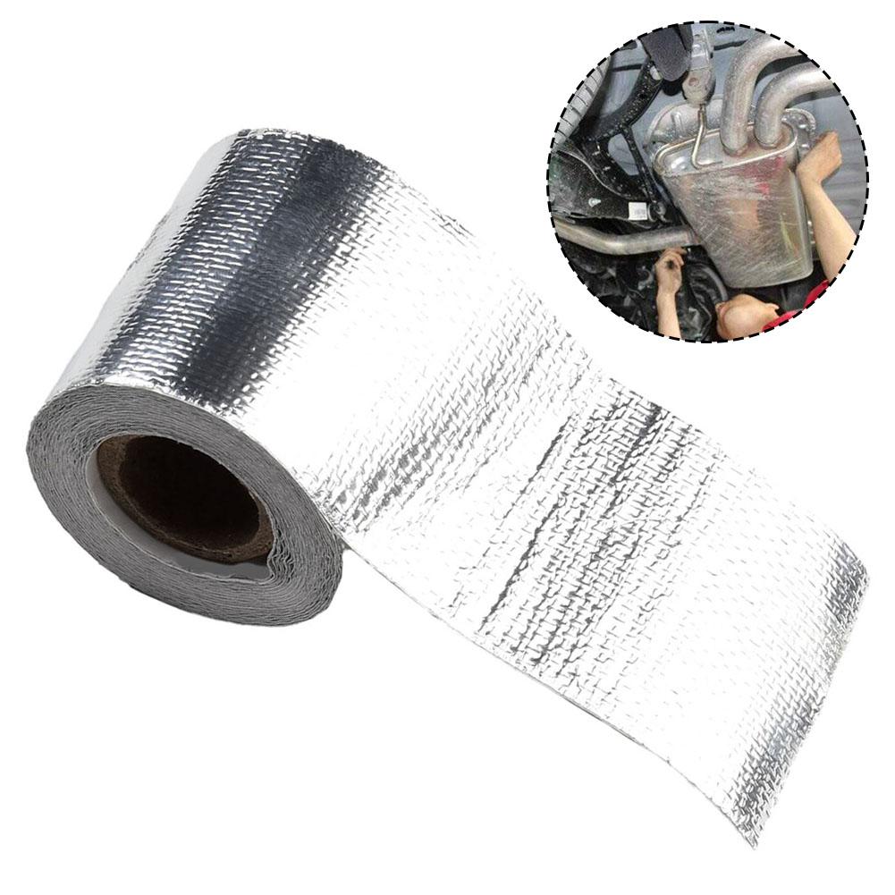 High Temperature Resistant Exhaust Pipe Insulation Tape Fiberglass Aluminum Foil Tape 1 Roll Of Car Heat Protection Foil Film
