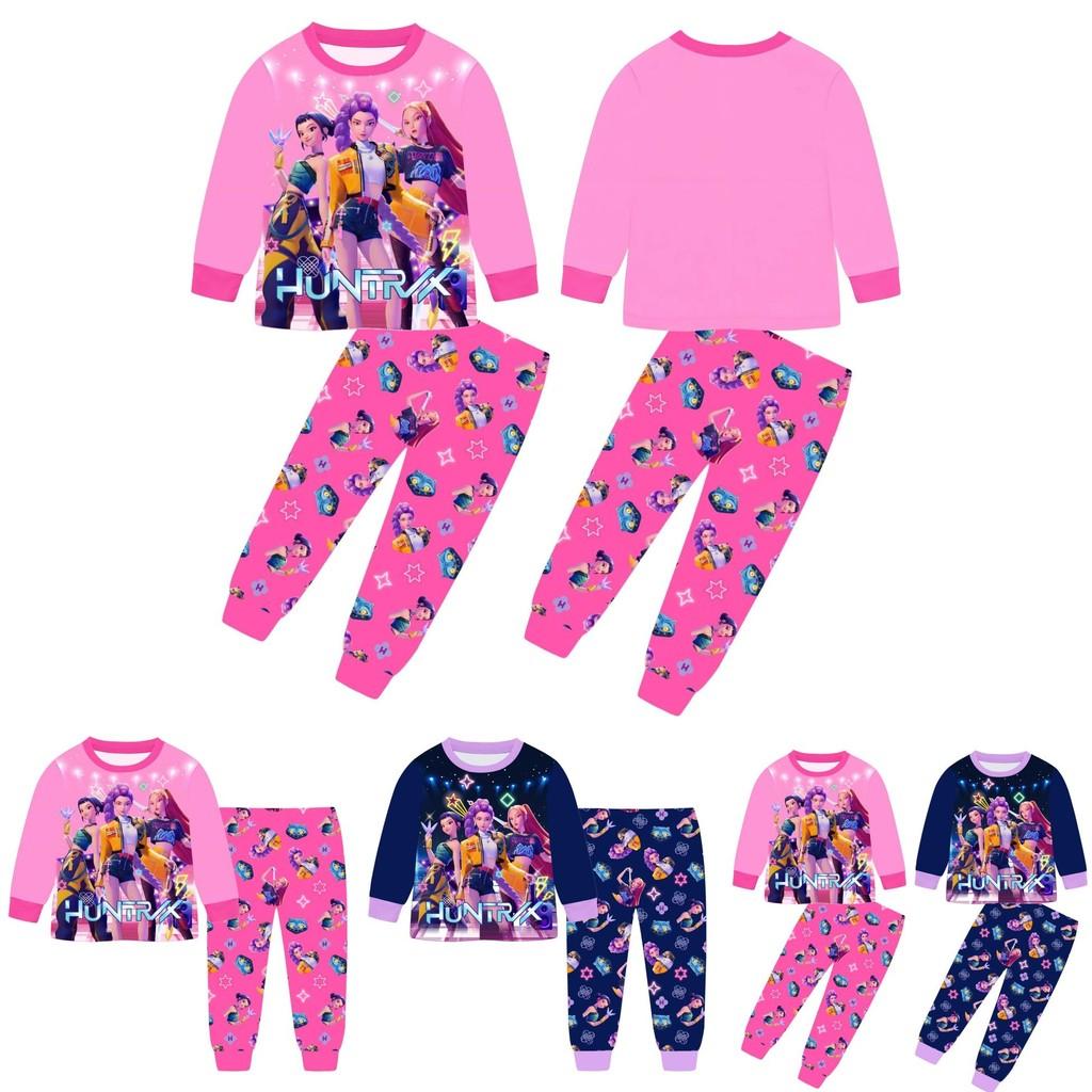 Kpop Demon Hunters Children Long Sleeve Pajama Set With Soft Milk Silk Fabric For Summer Comfort
