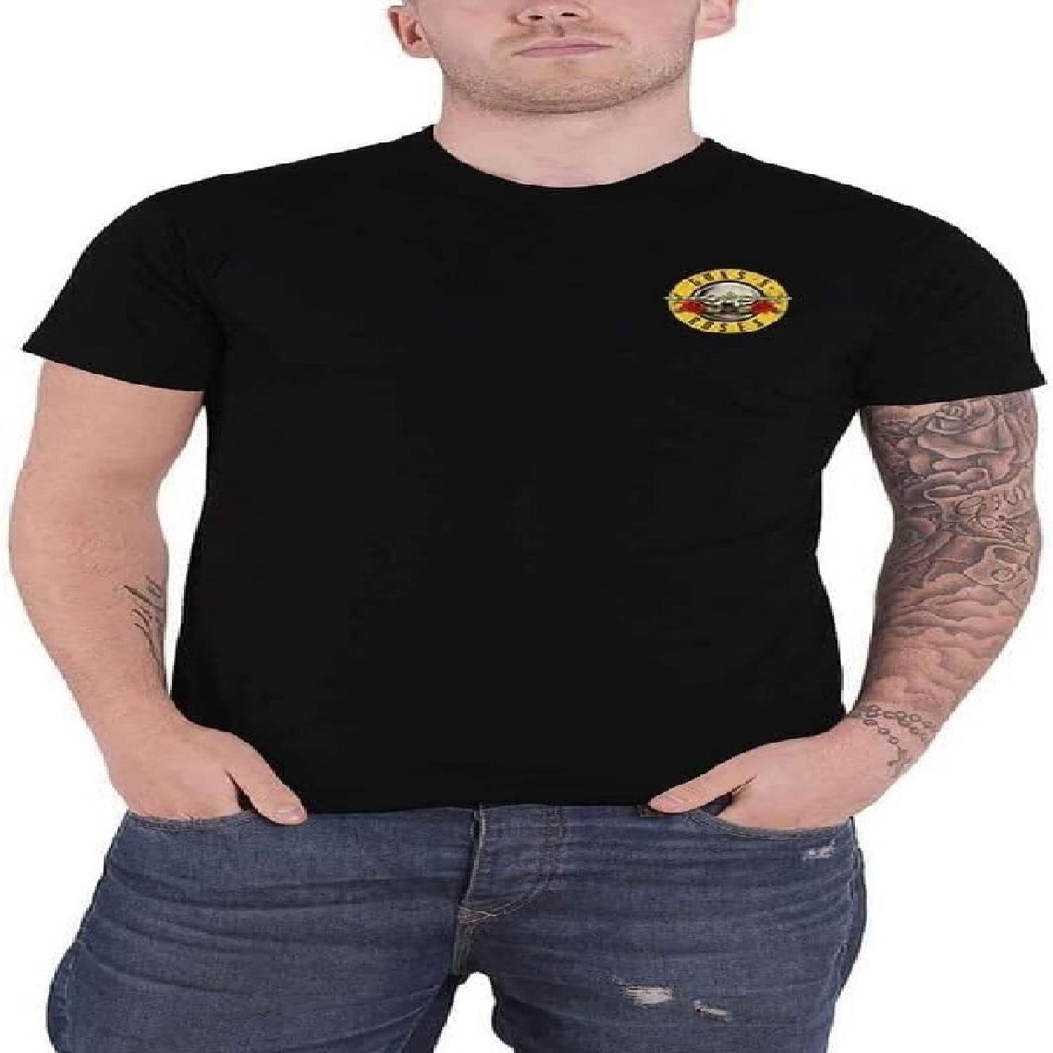 Guns N  Roses Men s Classic Logo (Back Print_Retail Pack) Slim Fit T-Shirt Black S