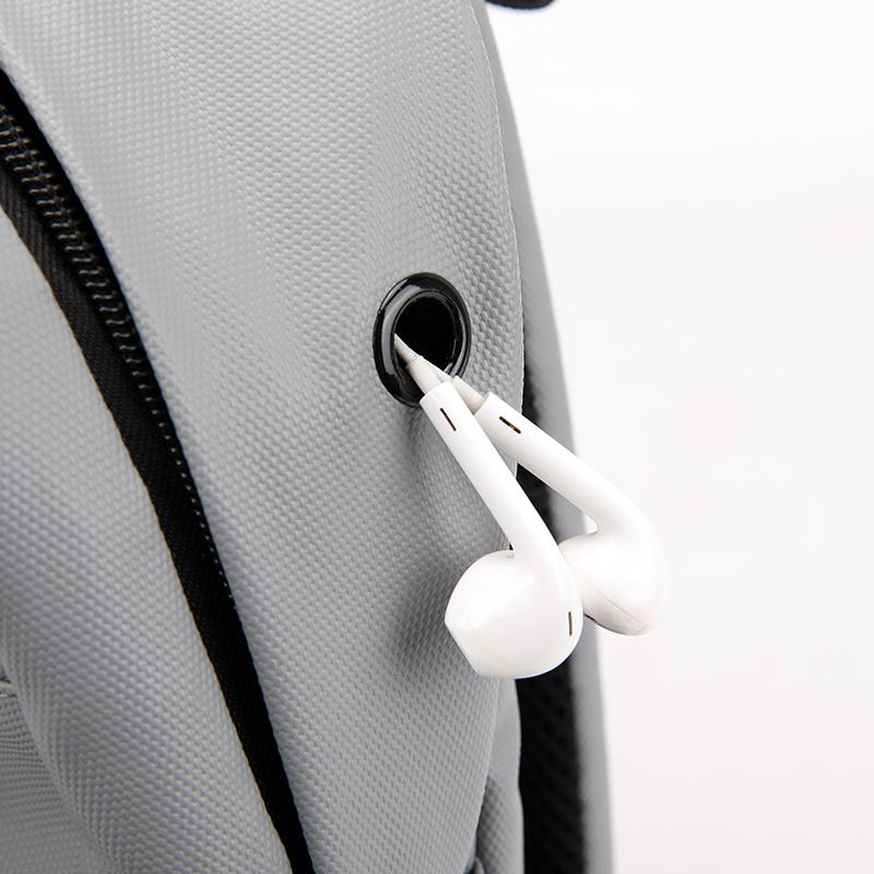 Men's Waterproof Chest Bag Multifunction Oxford Crossbody Shoulder Bag Messenger Travel Pack with A Headphone Wire Access Hole