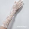 Black Lace Gloves For Brides Wedding Dress Hand Shawl Sexy Sleeve Protector Net Cloth Gloves Women Evening Gown Marriage
