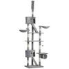 Floor to Ceiling Cat Tree for Indoor Cats, 240-260cm, Adjustable Height - Light Grey