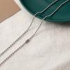 Stainless Steel Pearl Necklace with Titanium Thick Chain - Men's Minimalist Snake Bone Design