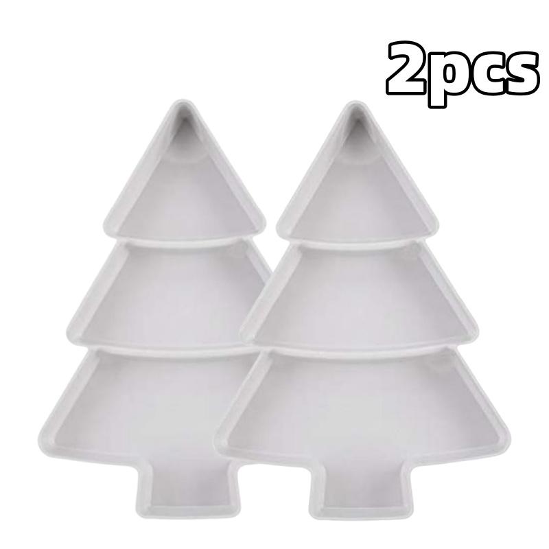 Festive Tree Shape Serving Fruit Plate Household Plastic Tray Portable Nuts Snacks Dishes For Christmas Holiday Party Decoration