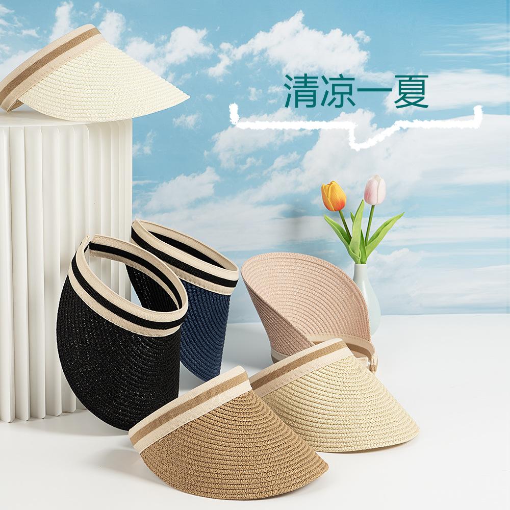 Ladies Straw Hat Summer Sunscreen Hat Sun Hat Holiday Gift Mom Hat Spot Straight Hair Sun Hat Women