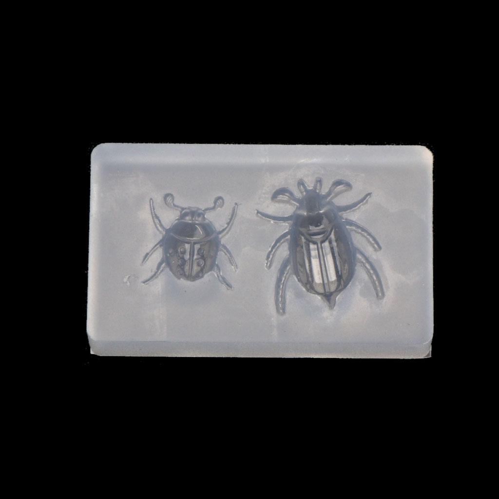 Ladybug Beetle Earrings Pendant Mold Insect Keychain Mold for Luggage Bag 1 белый