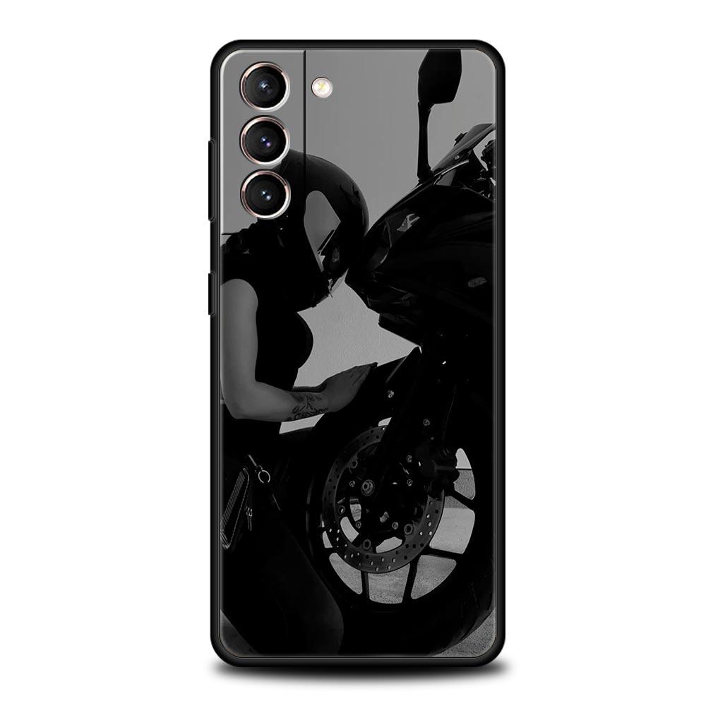 

Phone Case Cover for Samsung Galaxy S26 S25 S24 S23 S22 S20 S21 FE Ultra Plus S25 Edge 5G Soft TPU Capas Motorcycle Rider Fundas Samsung S21Plus
