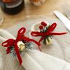 Festive Woven Handmade Napkin Ring with Red Fruit Pinecone Christmas Table Decoration  Party Favors
