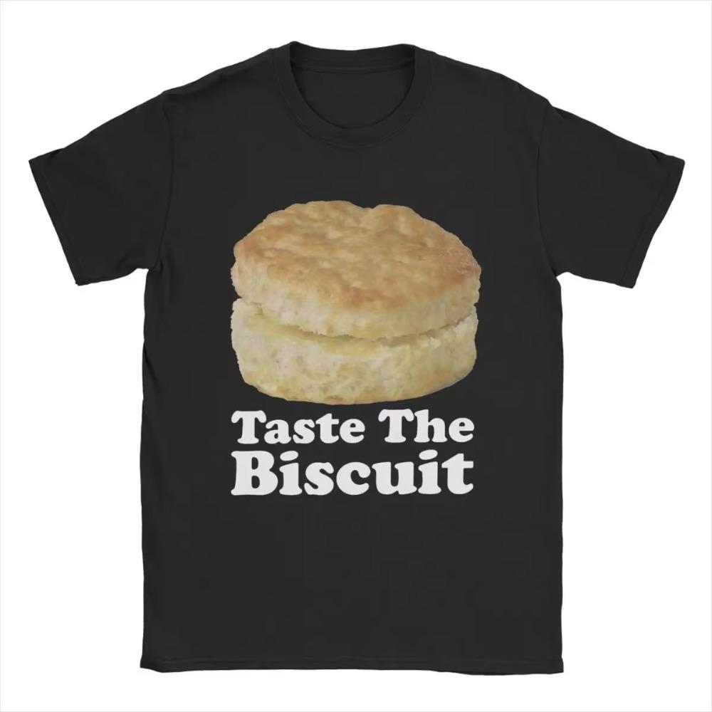 

Мужская футболка Taste The Biscuit из чистого хлопка, футболка с коротким рукавом и круглым вырезом, оригинальная футболка S